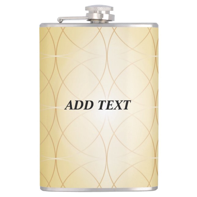 Golden abstract lines   hip flask (Front)