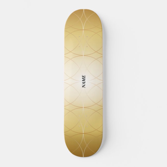 Golden abstract lines  skateboard (Front)
