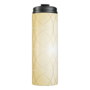 Golden abstract lines thermal tumbler
