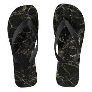 Golden abstract marble texture thongs