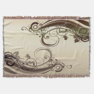 Golden Abstract Throw Blanket