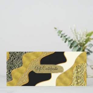 Golden Abstract Wave Modern Gold Gift Certificate  Invitation