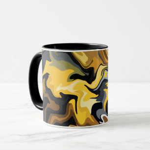 Golden Abstract Waves Mug