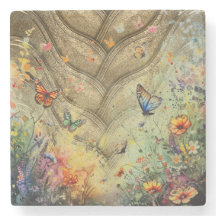 Golden accent butterfly garden custom art