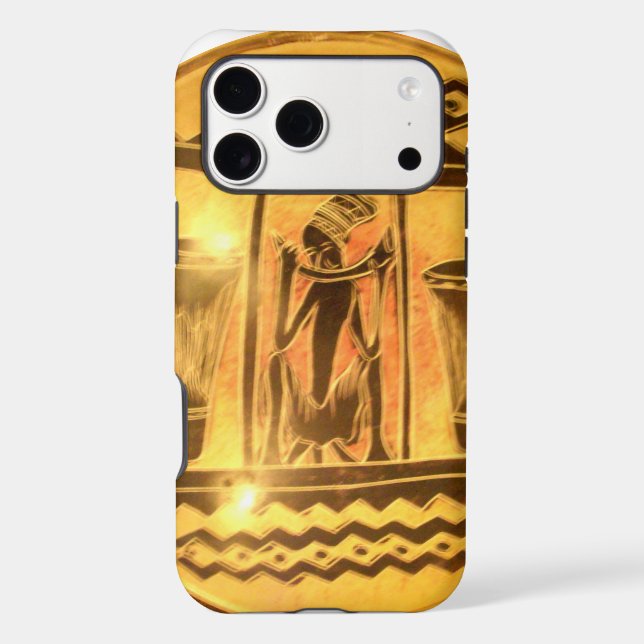 Golden African Ethnic Art Print Design (Back)