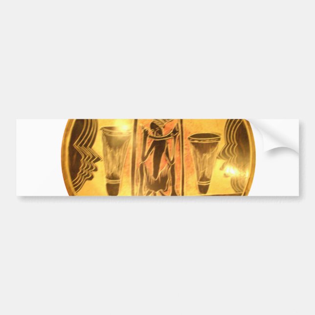Golden African Ethnic Art Print Design Bumper Sticker (Front)