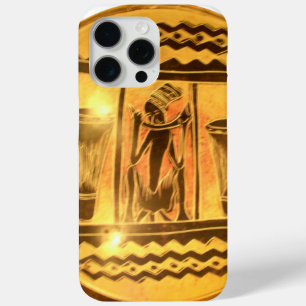 Golden African Ethnic Art Print Design iPhone 15 Pro Max Case