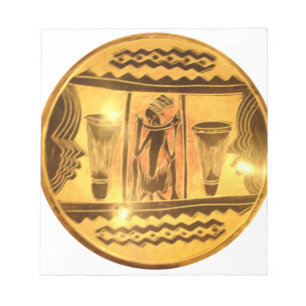 Golden African Ethnic Art Print Design Notepad