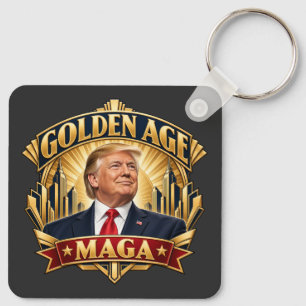 Golden Age Art Deco Two-Sided Aluminium Key Ring