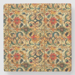 Golden Age Botanical Stone Coaster