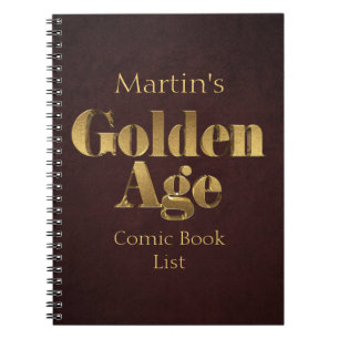 Golden Age Comic Book List Notebook