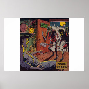 Golden age horror comics  70s Scary comics Poster