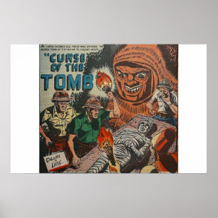 Golden age horror comics   scary retro comic 1980s poster