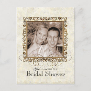 Golden Age of Elegance, Bridal Shower Invitation Postcard