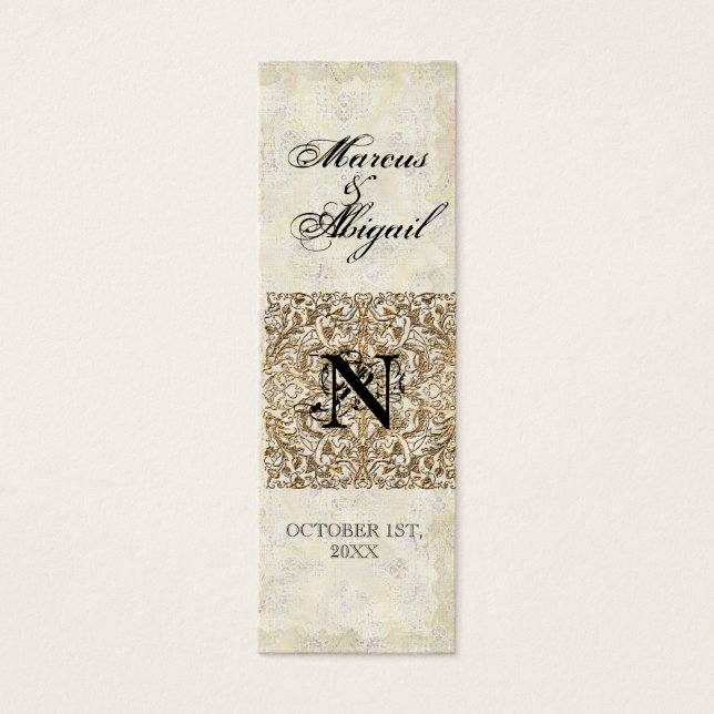 Golden Age of Elegance, Monogrammed Favour Gift Ta (Front)