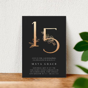 Golden Age   Rose Gold Quinceanera Invitation