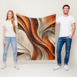 Golden Air – Copper and Bronze Abstract Fleece Blanket
