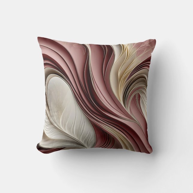 Golden Air – Rose Champagne Flowing Abstract Cushion (Front)