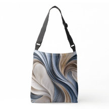 Golden Air - Soft Blue and Gold Flowing Abstract