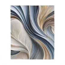 Golden Air - Soft Blue and Gold Flowing Abstract