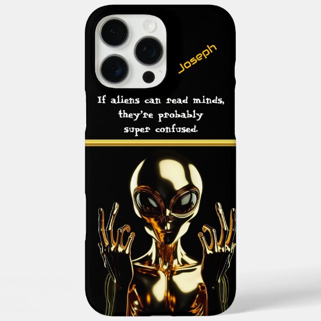 Golden Alien at Area 51 Case-Mate iPhone Case (Back)