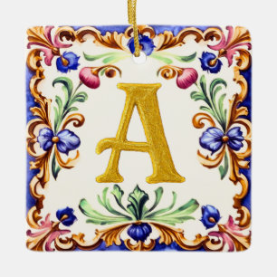 Golden Alphabet – Letter A Ceramic Ornament