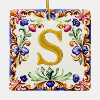 Golden Alphabet – Letter S Ceramic Ornament