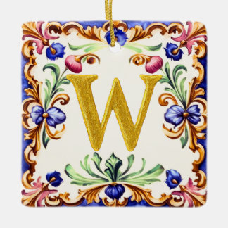Golden Alphabet – Letter W Ceramic Ornament