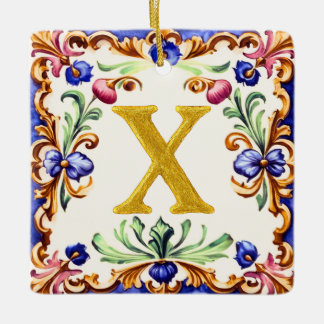 Golden Alphabet – Letter X Ceramic Ornament