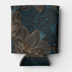 Golden Amaryllis: Vintage Luxury Floral. Can Cooler