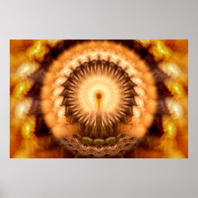 Golden Amber Divine Emanation Mandala Poster (Front)