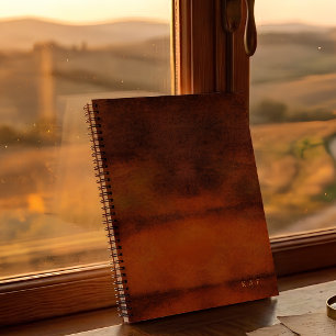 Golden Amber Monogrammed Dark Academia Notebook