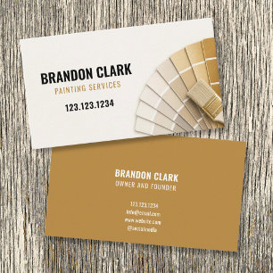 Golden Amber Paint Swatch Fan Picture Painting Business Card