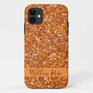 Golden amber sparkling glitter  iPhone 11 case