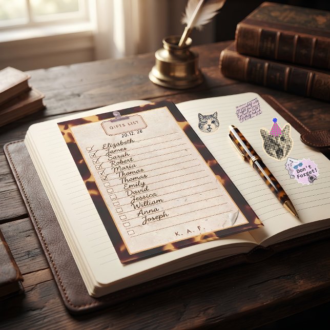 Golden Amber Tortoiseshell Customisable Checklist Post-it Notes (Creator Uploaded)