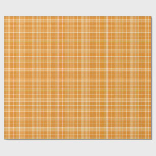 Golden Amber Woven Plaid Pattern Wrapping Paper