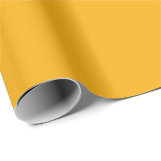 Golden Amber Yellow Solid Colour Wrapping Paper