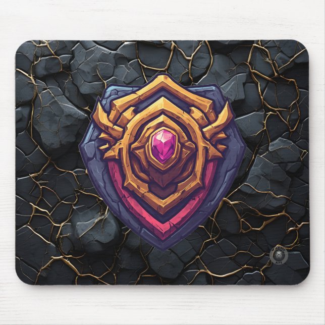 Golden Amethyst Emblem Mouse Pad (Front)