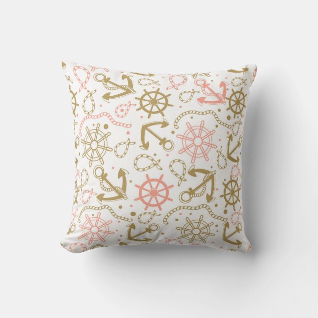 Golden Anchor Pattern Cushion (Front)
