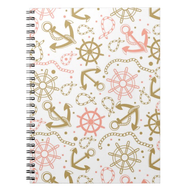 Golden Anchor Pattern Notebook (Front)