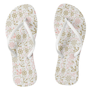 Golden Anchor Pattern Thongs