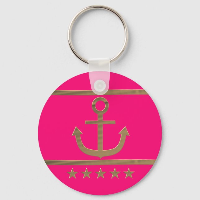 Golden Anchor, symbols of the love . Key Ring (Front)