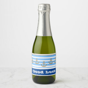 Golden Anchor, symbols of the love .Personalise... Sparkling Wine Label