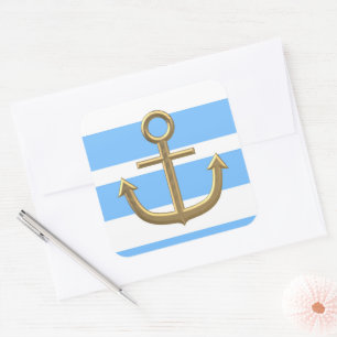 Golden Anchor, symbols of the love . Square Sticker