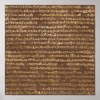 Golden Ancient Egyptian Patterns Art Poster