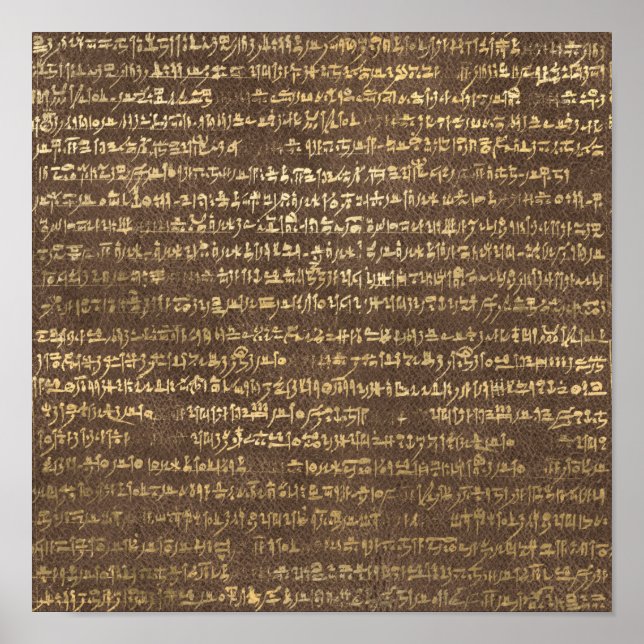 Golden Ancient Egyptian Patterns Art Poster (Front)