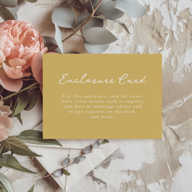 Golden and Beige Bridal Shower Enclosure Card (Golden enclosure card from the Gilded Garden bridal shower suite.)