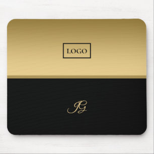 Golden And Black Background Mouse Pad