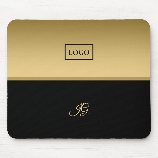 Golden And Black Background Mouse Pad (Front)