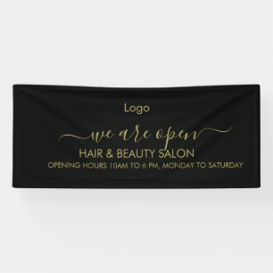 Golden and Black Beauty Salon Banner